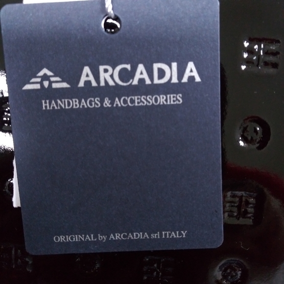 NWT ARCADIA PATENT LEATHER LARGE SATCHEL HANDBAG PURSE - Picture 11 of 16